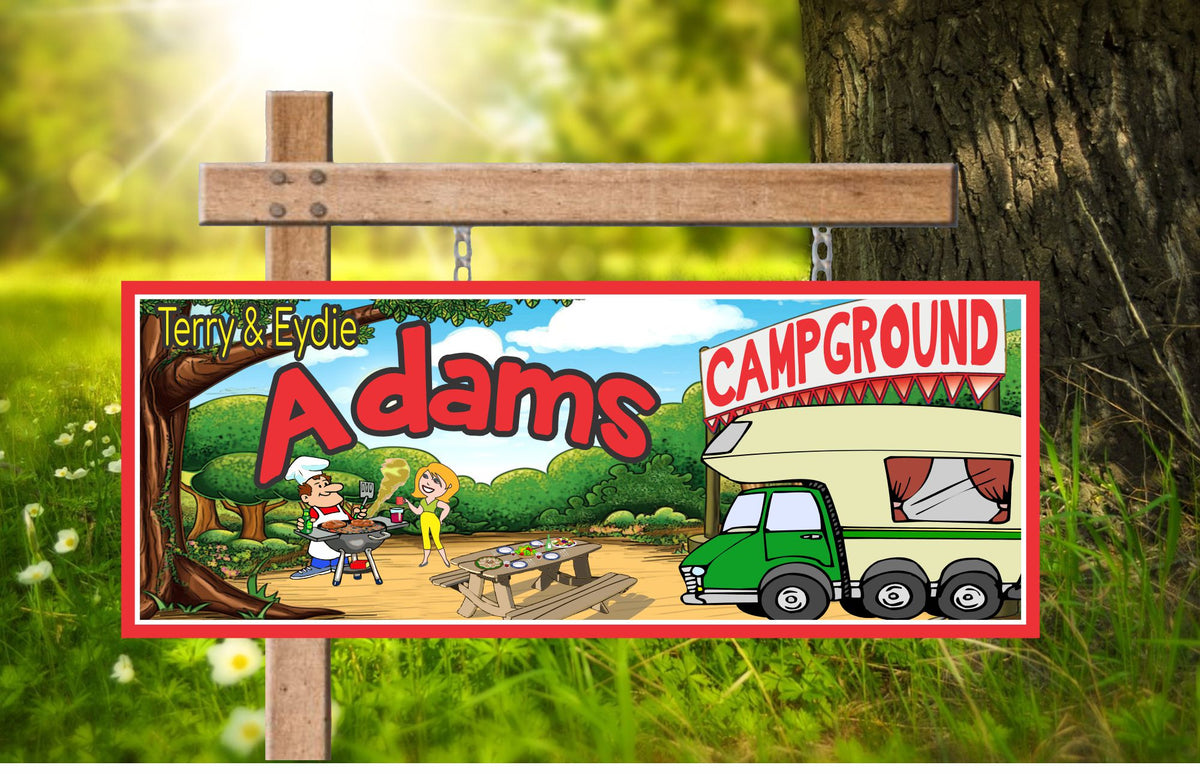 Personalized RV Campground Sign - Custom Camping Decor| Fun Sign Factory