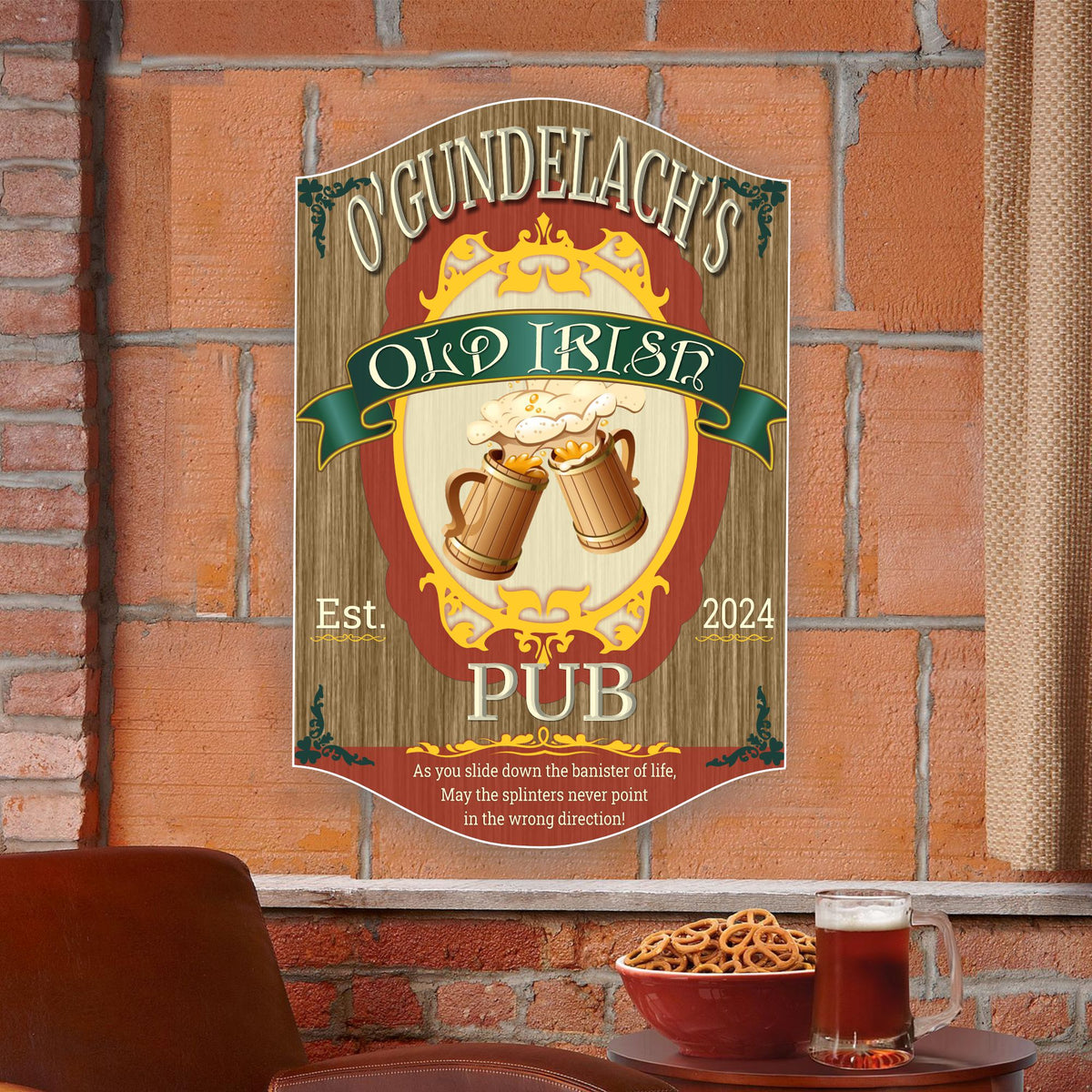 Custom Old Irish Pub Sign - Editable Vintage Bar Decor| Fun Sign Factory