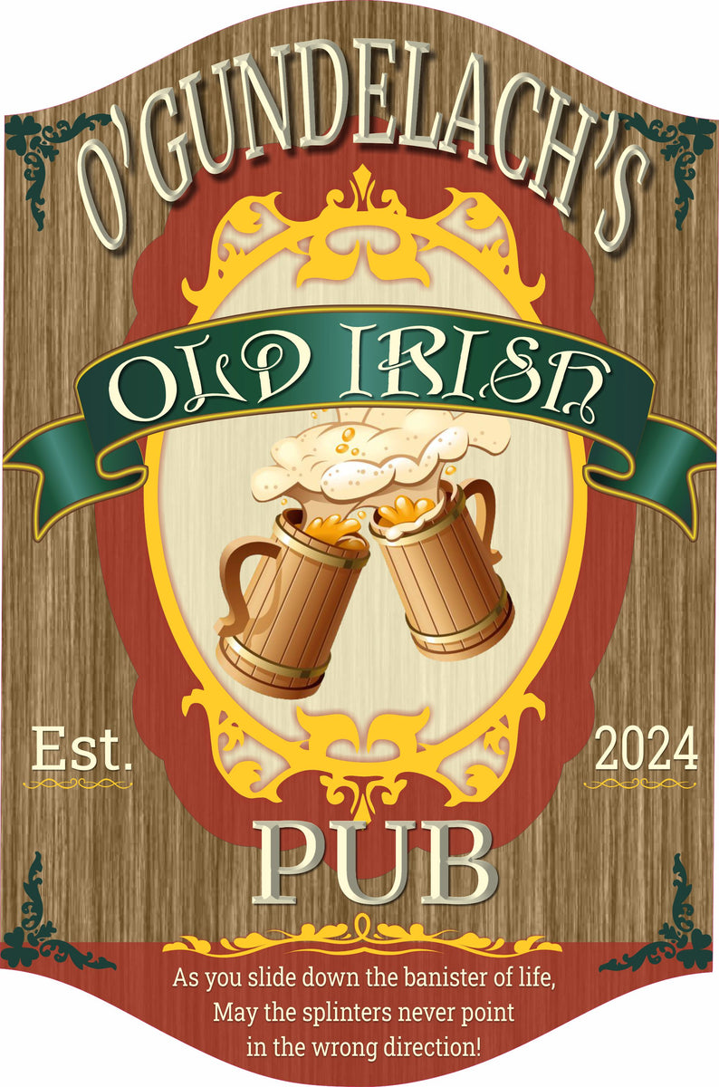 Custom Old Irish Pub Sign - Editable Vintage Bar Decor| Fun Sign Factory