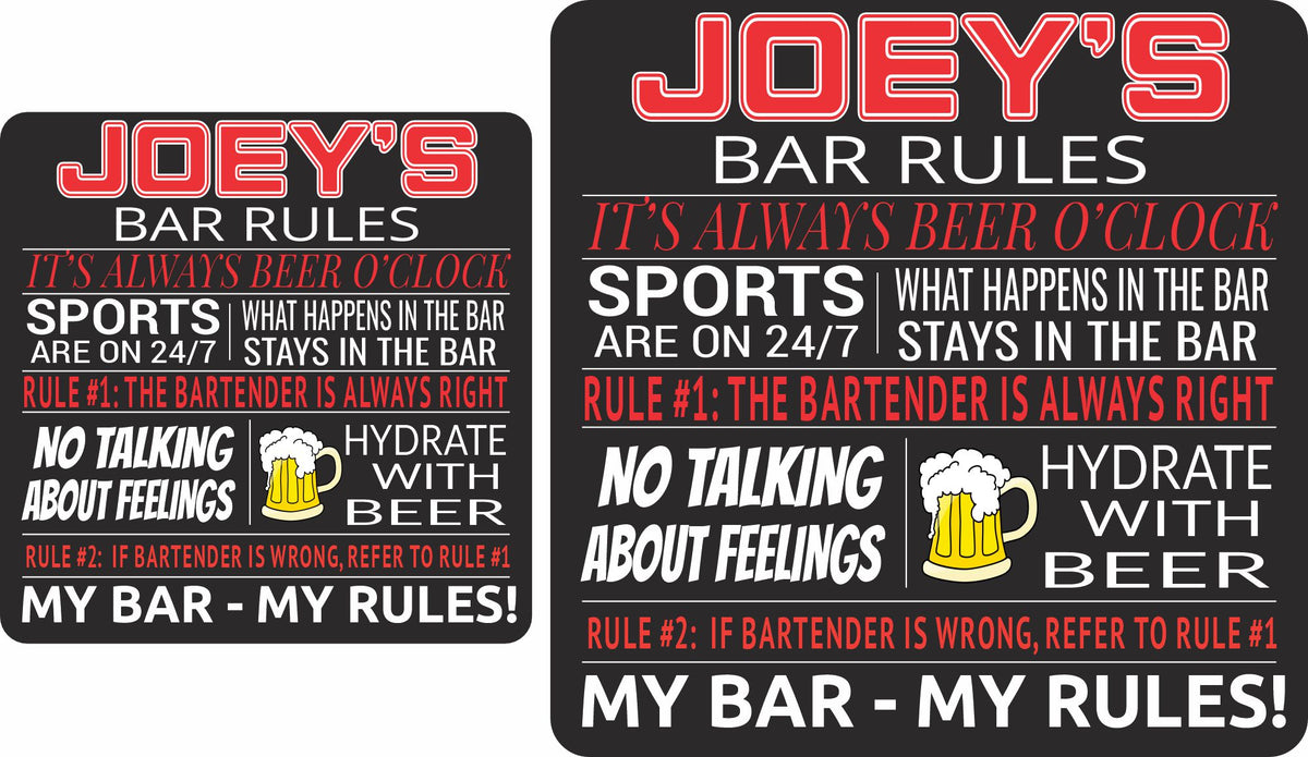 Custom Bar Rules Sign with Funny Quotes & Beer Theme - Editable Text ...