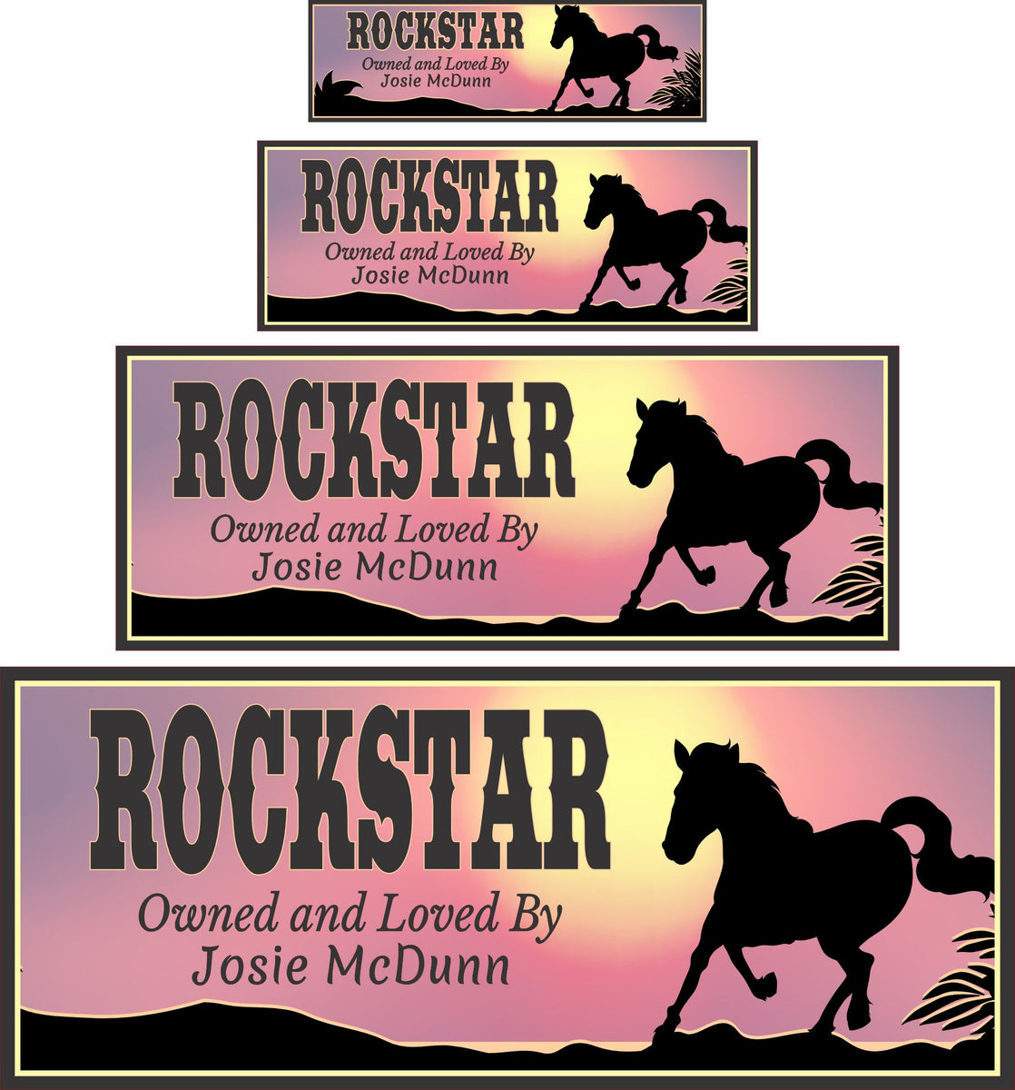 Personalized Horse Stall Sign with Sunset and Horse Silhouette| Fun ...