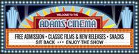 Personalized home cinema sign with a vintage movie theater marquee, featuring a flashbulb effect border and fully editable text lines. Sign does not light up. Perfect for home theaters, dens, or man caves.