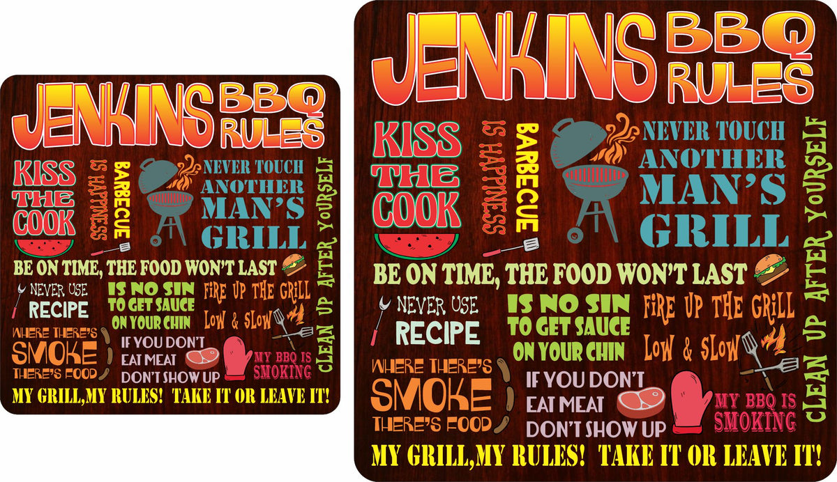 Custom BBQ Rules Sign with Funny Phrases – Personalized Outdoor Decor ...