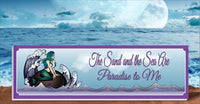 Mermaid Beach Sign – The Sand and Sea Are Paradise to Me – Nautical Ocean Wall Decor