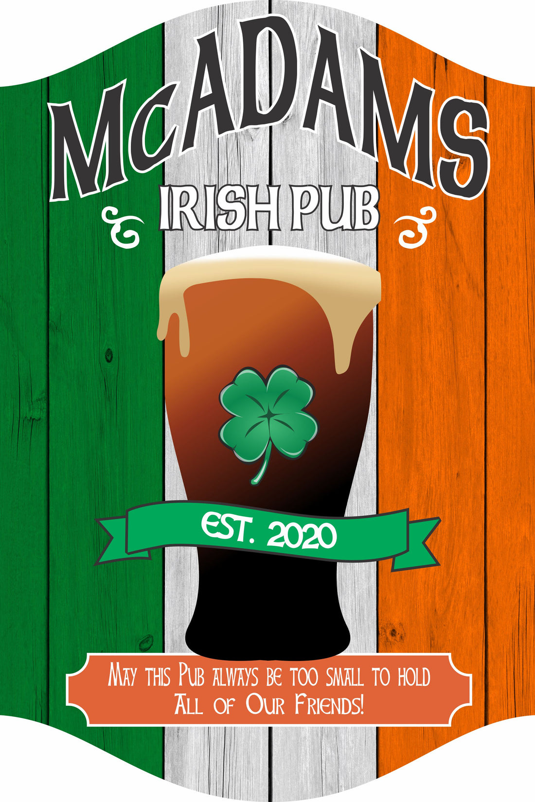 Personalized Irish Pub Sign: Guinness & Shamrock - Custom Backgrounds ...