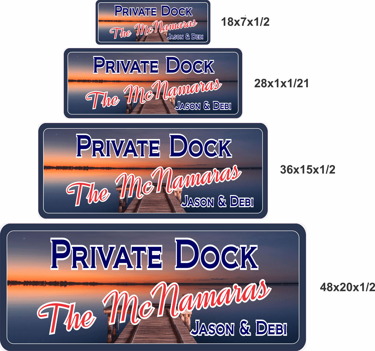 Custom Private Dock Sign: Tranquil Water & Sunset Decor| Fun Sign Factory