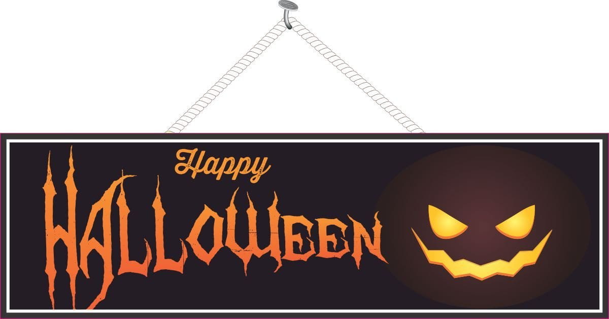 scary happy halloween signs